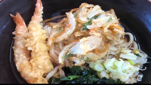 海老天とかき揚げうどん